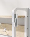 Cuier cu bancheta si pantofar Modern Design, Vasagle, 85x30x180 cm, PAL/otel, alb/natural