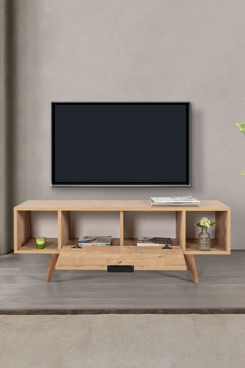 Comoda TV, Hanah Home, Mesir 3327, 130x47x35 cm, PAL, Maro — imaginea 2