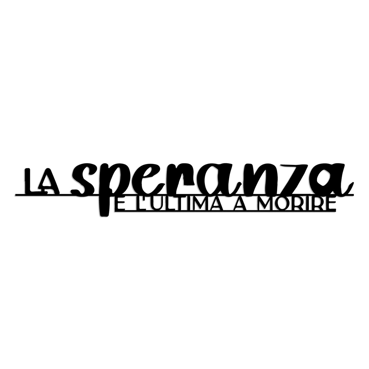 Decoratiune de perete, La Speranza 1, Dimensiuni: 86 x 14 cm, Negru — imaginea 4