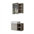 Set Dulap de Baie cu Chiuvetă și Oglindă (2 Piese), Hanah Home, 2937, MDF, Gresie