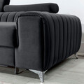 Coltar extensibil stanga 3 locuri ELTAP, LT-06NU, Grayson, 278x205x92 cm, lemn/poliester, gri inchis