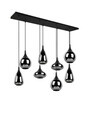 Lustra Lumina, TRIO, 115x20x150 cm, 40W, 8x E14, metal, negru mat/argintiu