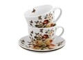 Set 2 cesti cu farfurioara, DUO, Zahra, 280 ml, portelan, multicolor