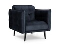 Fotoliu, Canna, Mazzini Sofas, 90x100x88 cm, catifea, albastru inchis