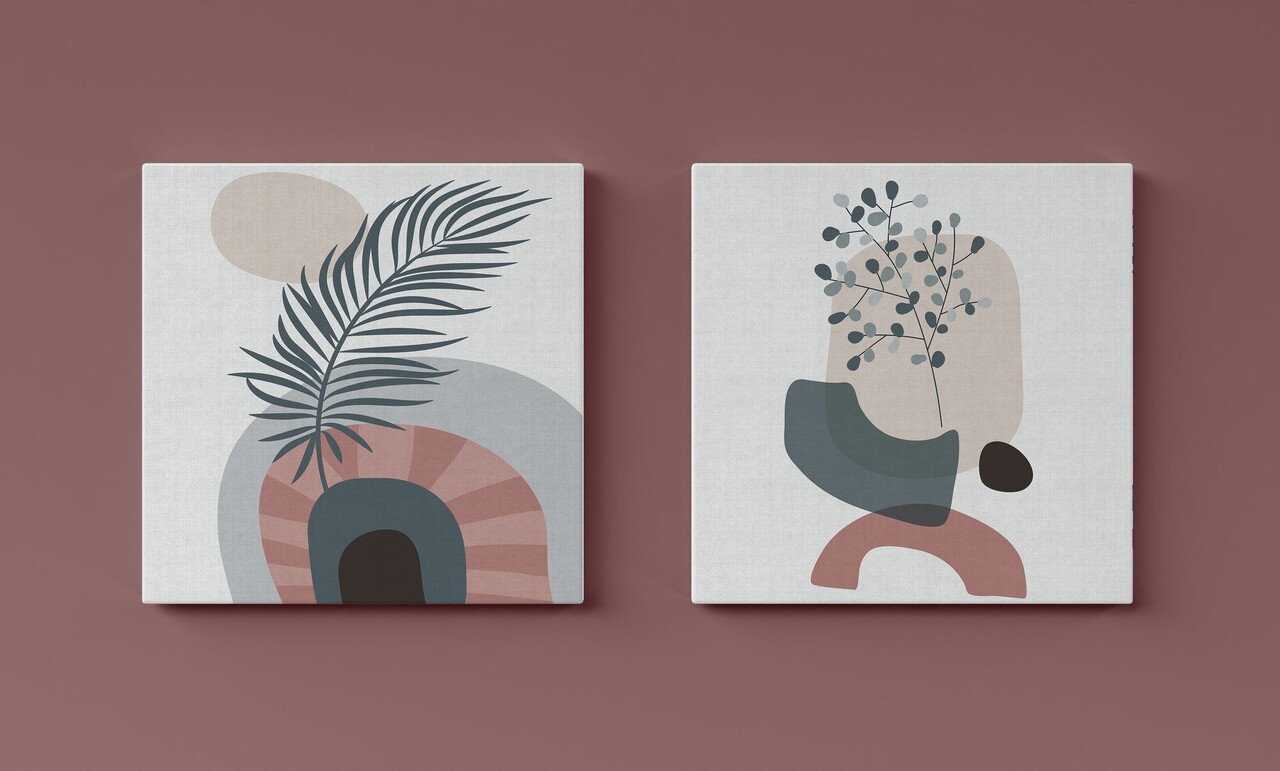 Set 2 tablouri decorative, ASR_CNVS25, Lemn, Multicolor - view 3