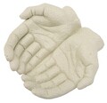 Vas decorativ Hand Tray Stons, Mauro Ferretti, 22.7x20x7.3 cm, polirasina, crem