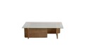 Masuta de cafea, Nordure, Flavio, 105x30x65 cm, Sticla temperata , Stejar