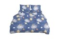 Lenjerie de pat dubla Galaxie, Bedora, 4 piese, 200x220, 100% bumbac, multicolor