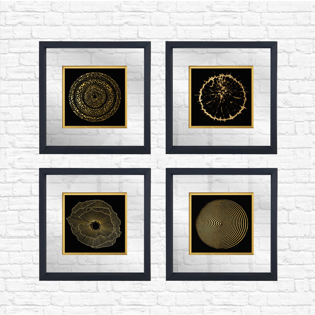 Set 4 tablouri decorative, CAM700974697, Sticla, Lemn, Multicolor - 1 | YEO