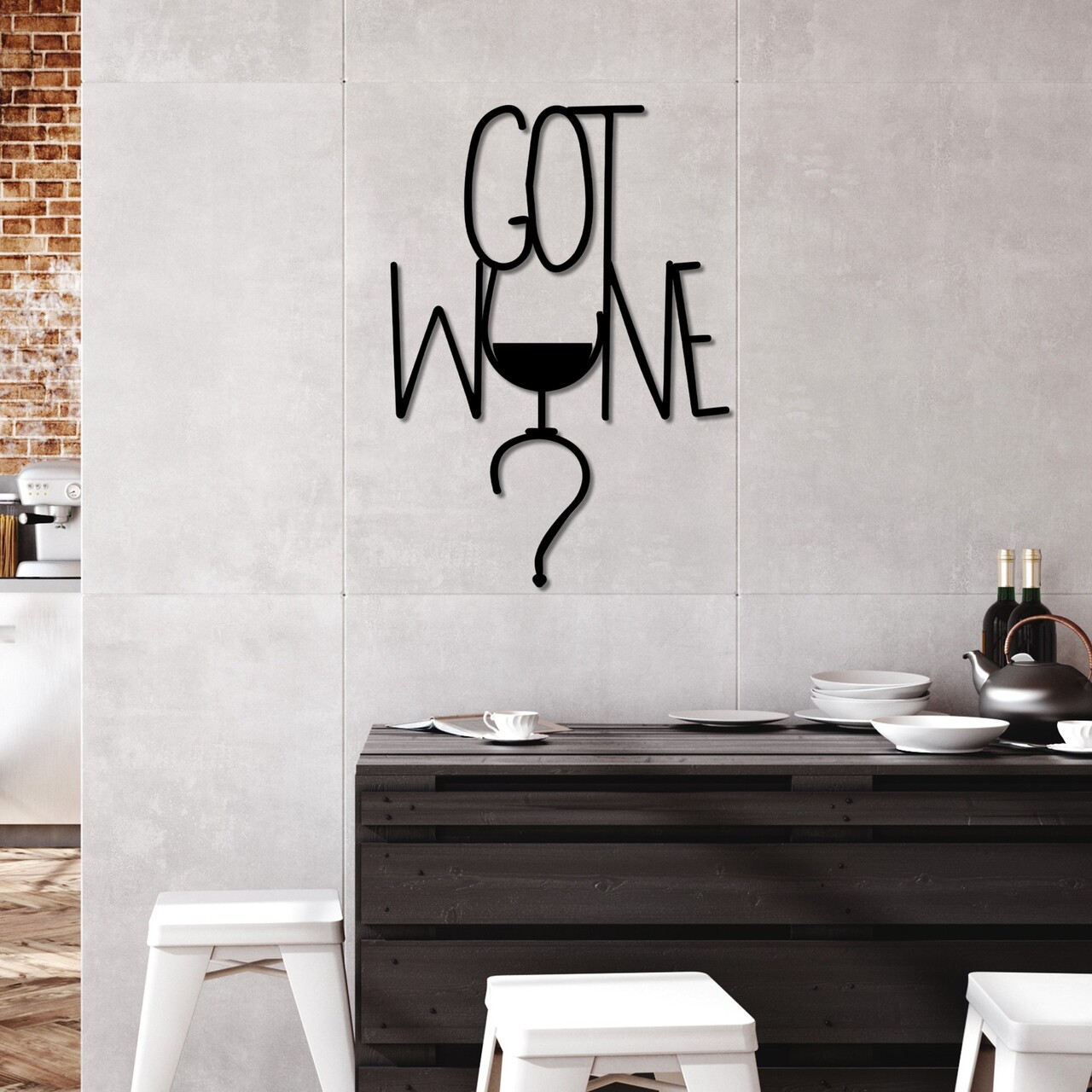 Decoratiune de perete, Got Wine, Dimensiuni: 54 x 38 cm , Negru - view 2