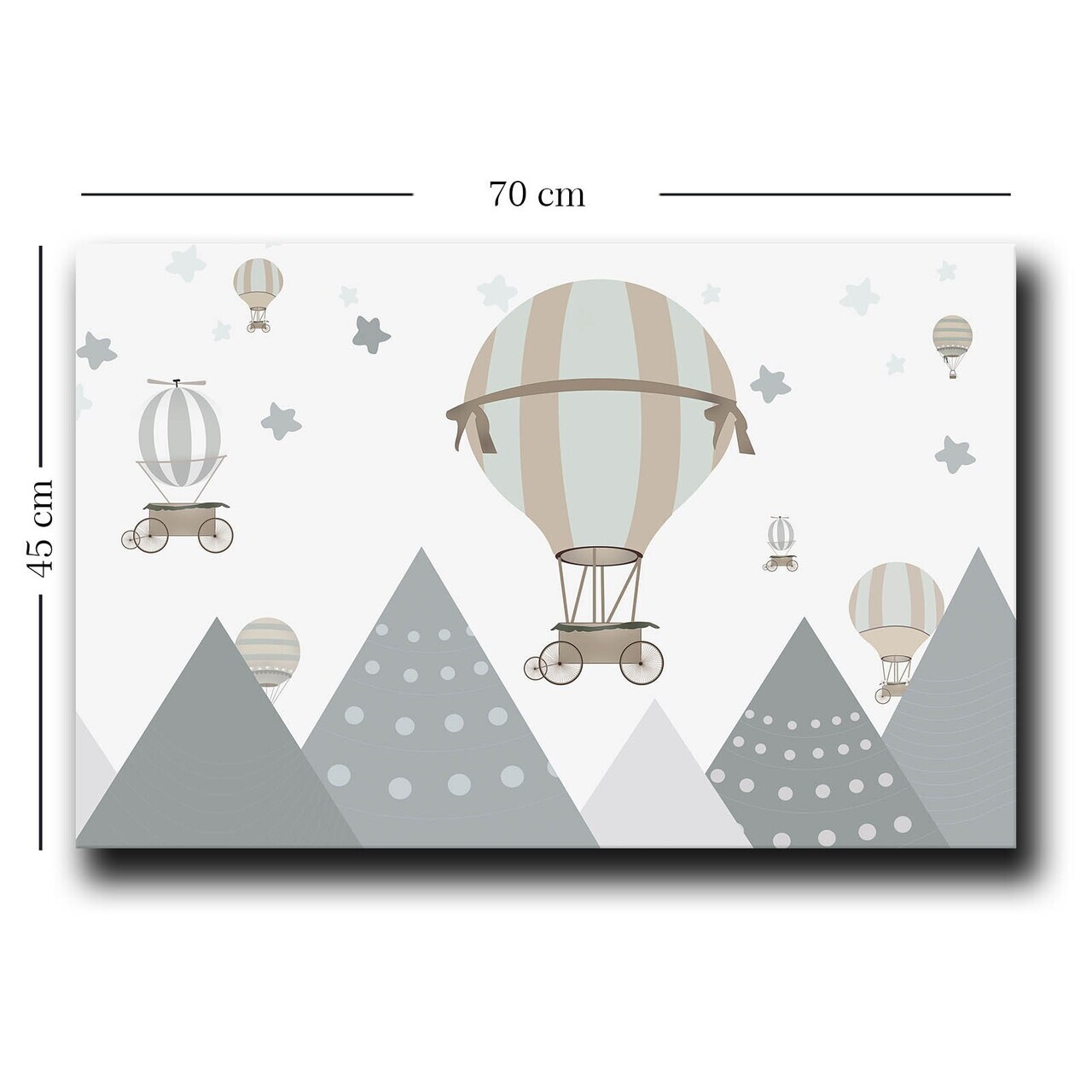 Tablou decorativ, 4570COC-010, Canvas, Cadru din pin (2,8 mm), Gri/Alb — imaginea 3