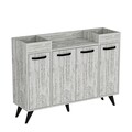 Dulap multifunctional, Coraline, Visar, 120x88 cm, PAL, Gri/Alb