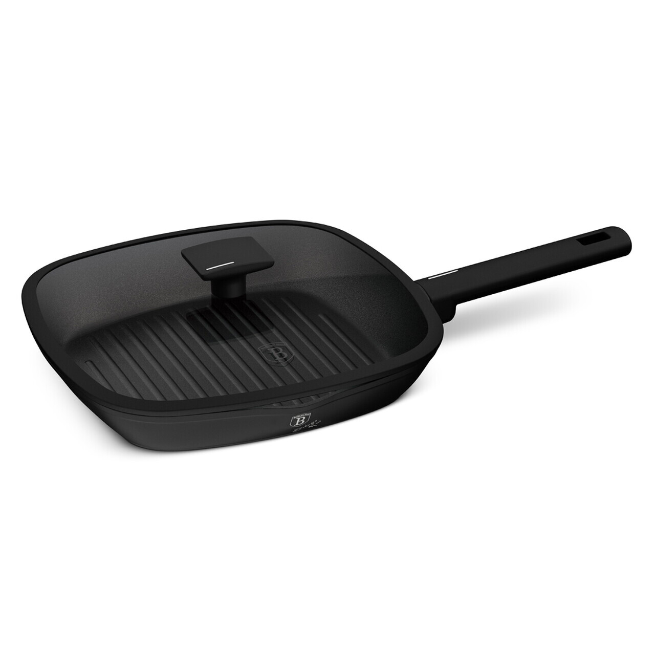Tigaie grill cu capac Berlinger Haus, Matte Black, 28 cm, 2.1 L, aluminiu forjat, negru - imagine 3