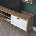 Comoda TV cu raft, Wren, AA101 - 2559, pal melaminat, alb/nuc