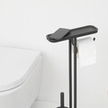 Suport hartie igienica si perie toaleta, Brabantia, MindSet Infinite Grey, 29x12.5x75.5 cm, otel, gri