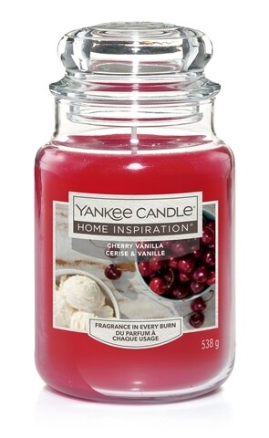 Lumanare parfumata in suport de sticla, Yankee Candle, 120 ore, 538 g, cirese/vanilie