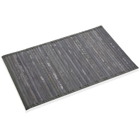 Covoras de baie bambu gris oscuro, versa, bambus, verso polipropilena, 50x80 cm