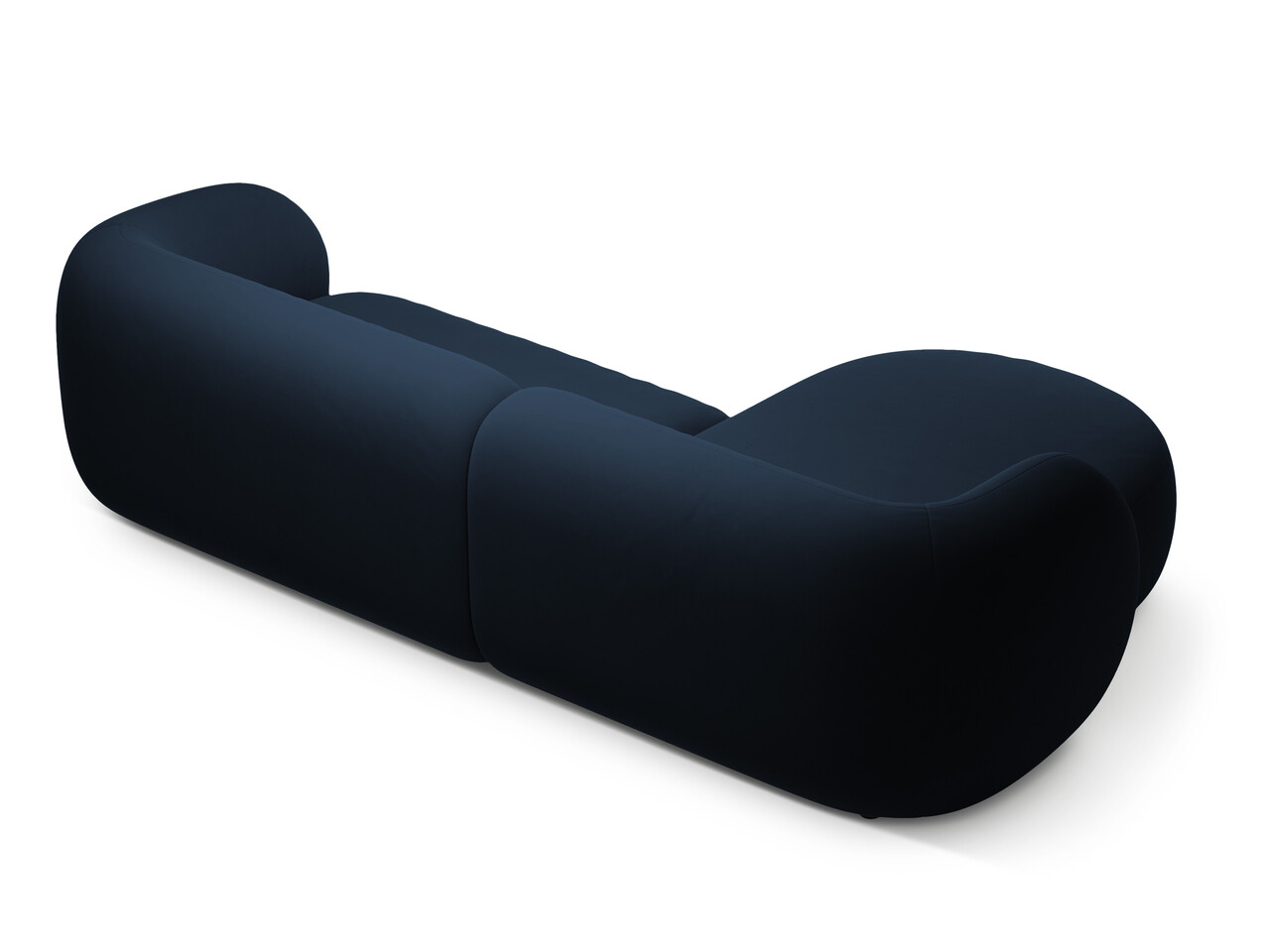 Coltar stanga 3 locuri, Kate, Micadoni, 285x176x76 cm, catifea, albastru regal - 2 | YEO