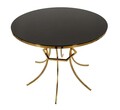 Masa dining Shanty, Mauro Ferretti, 100x80 cm, fier/sticla, auriu/negru