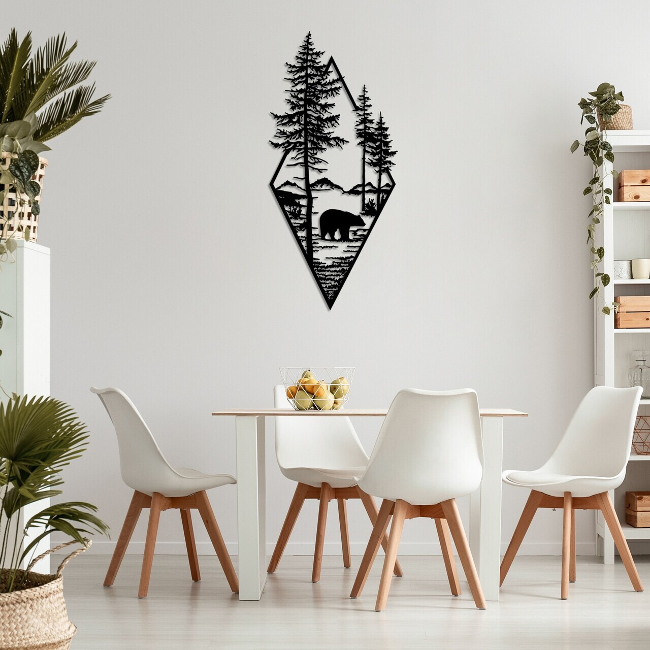 Decoratiune de perete, Bear, Metal, (Grosime: 1,5 mm), Negru — imaginea 4