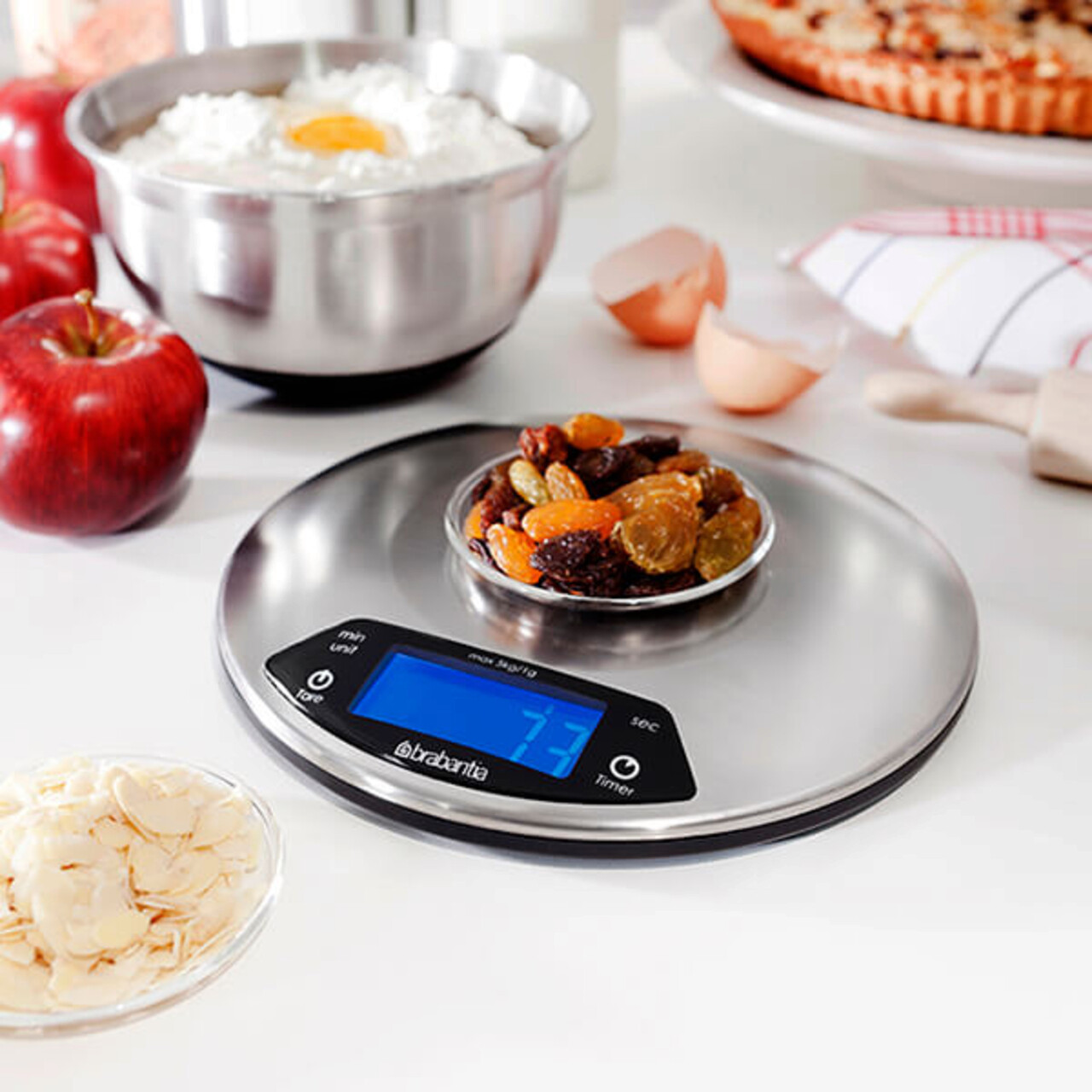 Cantar de bucatarie, Brabantia, Matt, 20x2.4 cm, inox, argintiu mat