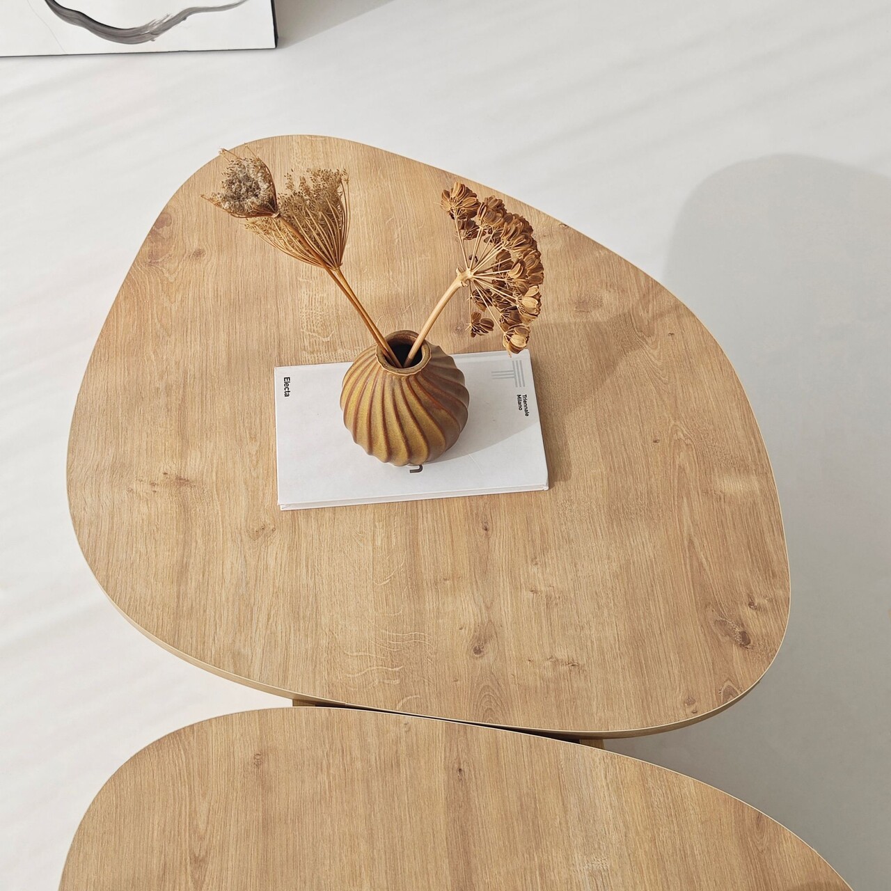 Masuta de cafea, Hanah Home, Stones, 125x38x60 cm, Maro - view 7