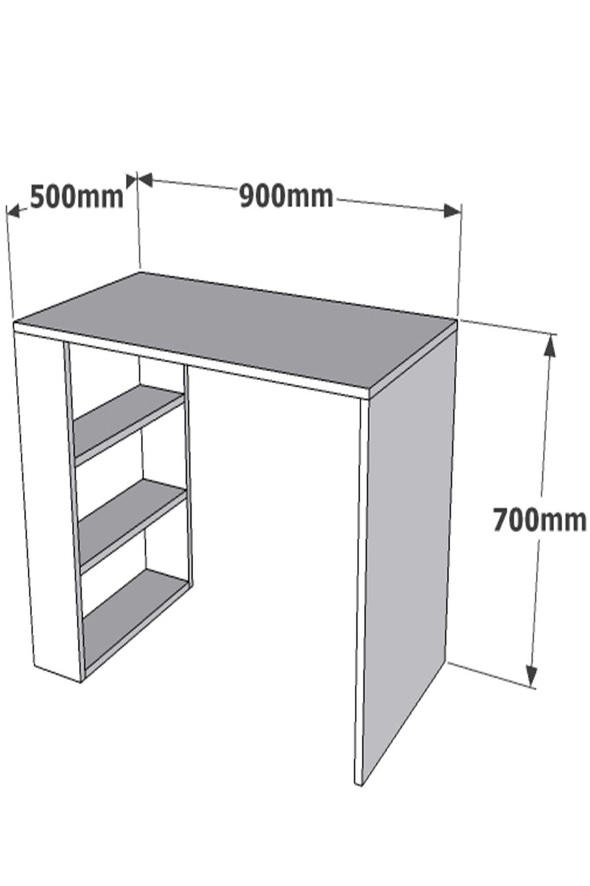 Birou Cool, Puqa Design, 90x50x70 cm, PAL, maro