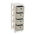 Organizator baie cu 4 cosuri Acuarela, Versa, 25 x 30 x 72 cm, lemn de paulownia