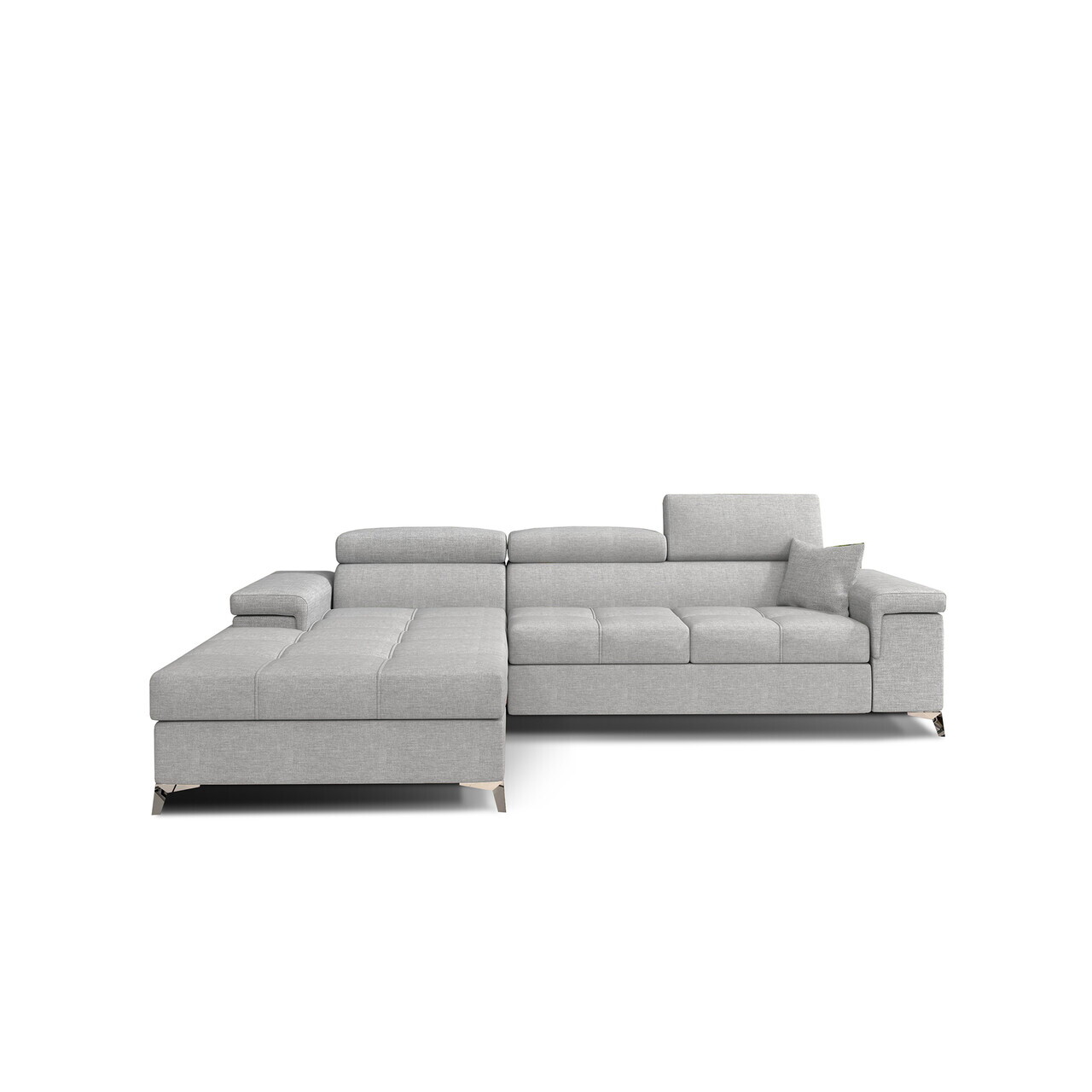 Coltar extensibil stanga 4 locuri ELTAP, Ric-18, Ricardo, 281x205x88 cm, lemn/poliester, gri deschis - view 2