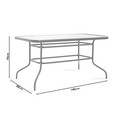 Set mobilier de gradina 5 piese Valor-Tade, Pakoworld, masa si 4 scaune, 140x80x70 cm, metal/sticla, alb