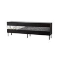 Comoda TV, Neostill, Leon, 180x59x35 cm, PAL, Negru / Fume