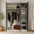 Dulap pentru haine, Hanah Home, Loren 1600-232, 135.8x188.6x53.8 cm, Verde/Alb