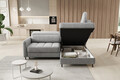 Coltar extensibil dreapta 3 locuri ELTAP, RT-03NU, Barea, 208x160x100 cm, lemn/poliester, gri deschis