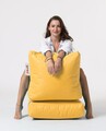 Fotoliu extensibil, Siesta, Ferndale Bean Bag, 55 - 180 cm, poliester impermeabil, galben