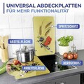 Set 2 protectii pentru aragaz Maximex, Universal, 52x30 cm, sticla, multicolor