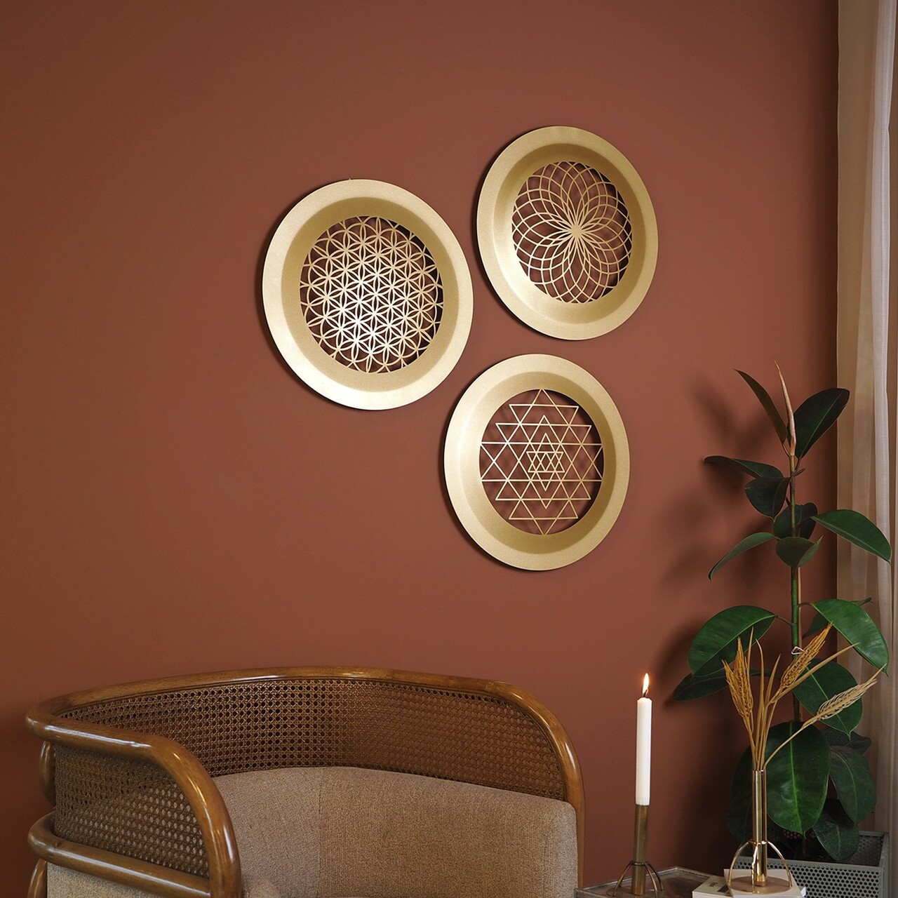 Decoratiune de perete, APT757MAA, Dimensiune: 46 x 46 cm, Auriu - view 2