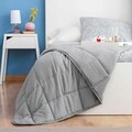 Patura cu greutati pentru o persoana Sweikett, InnovaGoods, 7 kg, 120 x 180 cm, poliester/perle de sticla, gri