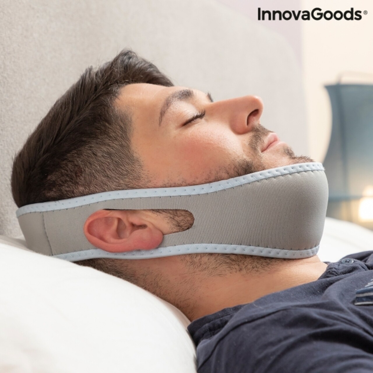 Banda Anti-sforait Stosnore InnovaGoods, Neopren/poliester, Gri