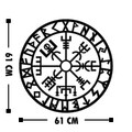 Decoratiune de perete, Vegvisir 2, Tanelorn, 61x61 cm, metal