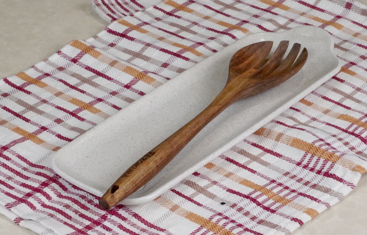 Lingura furculita, lemn de acacia, 29 cm - Zokura - imagine 3