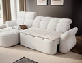 Coltar extensibil stanga 3 locuri ELTAP, Beneth, 301x185x115 cm, lemn/poliester, alb