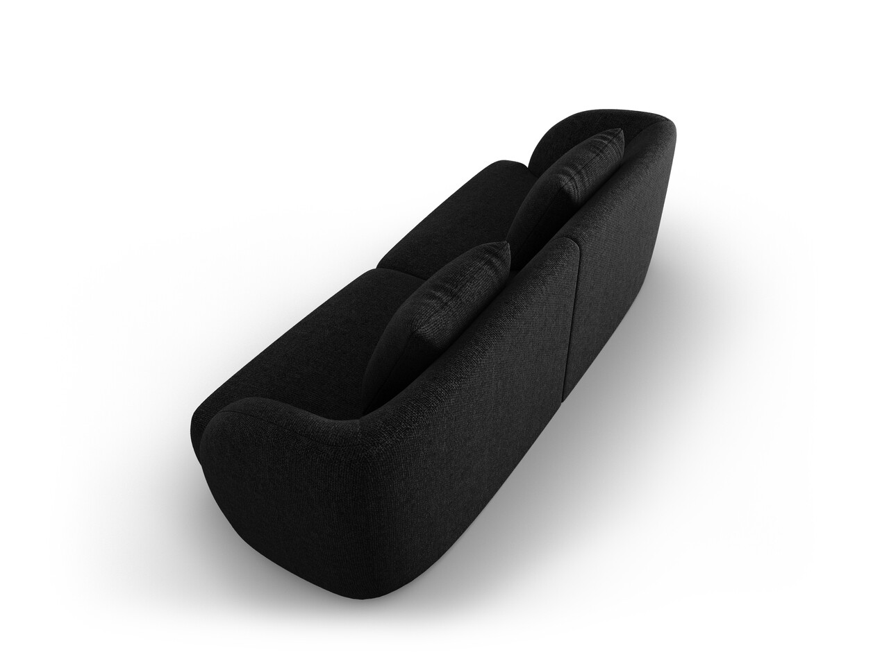 Canapea 2 locuri, Tulum, Cosmopolitan Design, 180x90x70 cm, tesatura chenille, negru