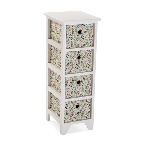 Organizator baie cu 4 cosuri Acuarela, Versa, 25 x 30 x 72 cm, lemn de paulownia