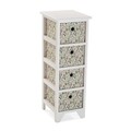 Organizator baie cu 4 cosuri Acuarela, Versa, 25 x 30 x 72 cm, lemn de paulownia
