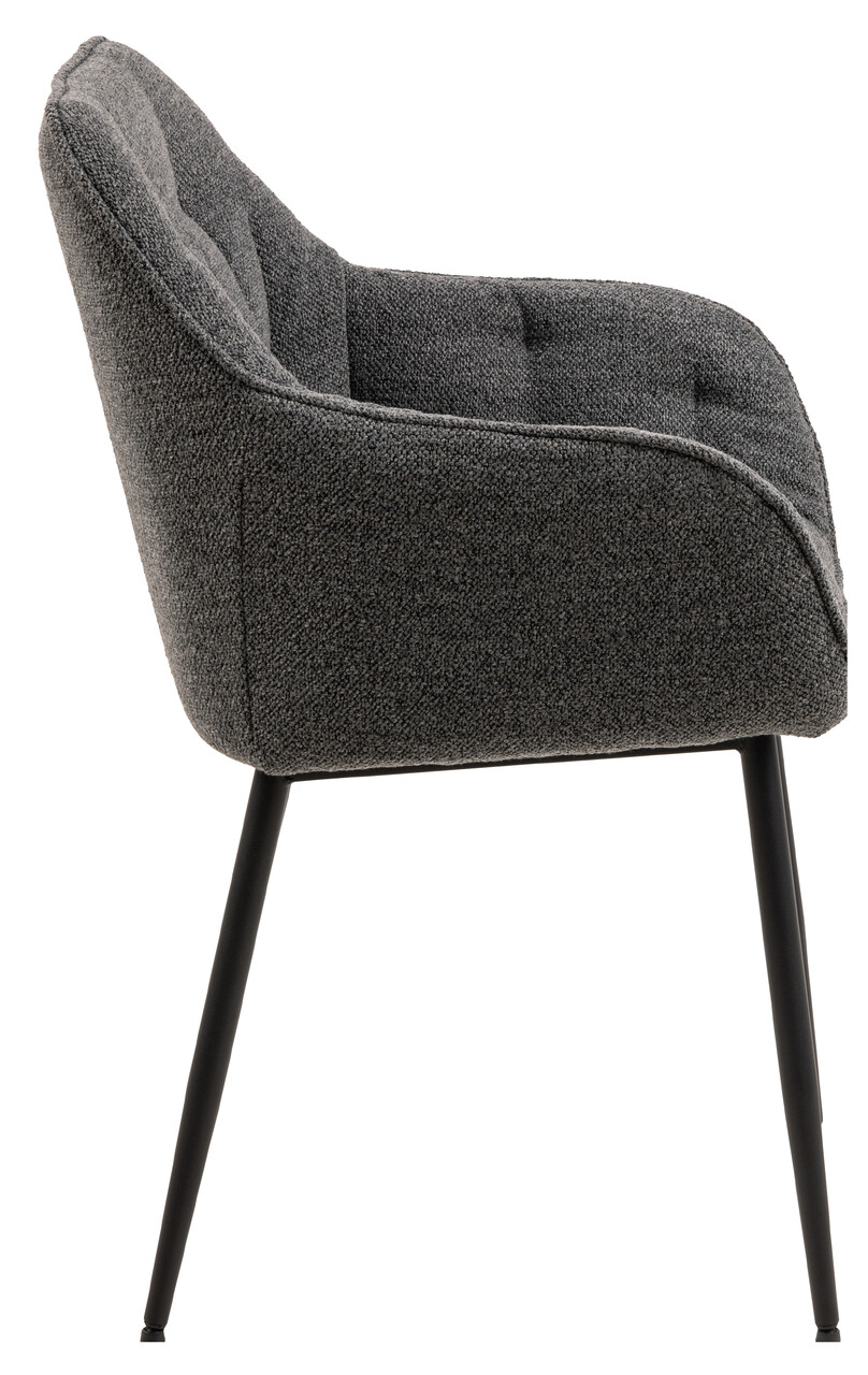 Scaun Brooke, Actona, 58x55x83 cm, tesatura Boucle/otel, antracit - view 7