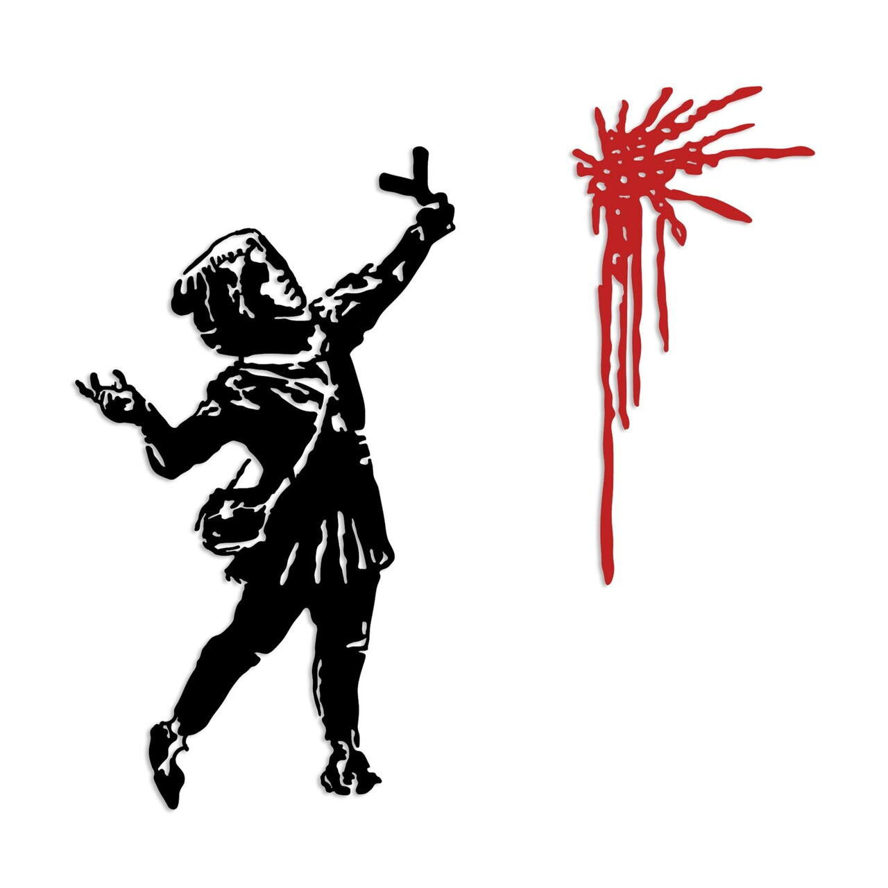 Decoratiune de perete, Banksy Metal 09, Metal, (Grosime: 1,5 mm), Negru — imaginea 6