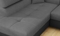 Coltar extensibil stanga 4 locuri, ELTAP, Anton, 272x203x85 cm, lemn/poliester, gri/negru