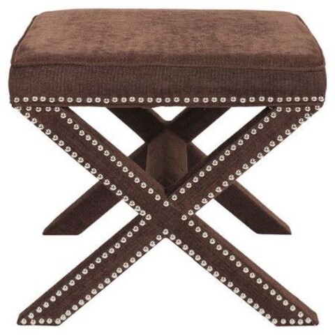Taburet, Qunef, Pelona Capraz Pouffe 60, 40x60 cm, Cadru: 100% MDF, Maro