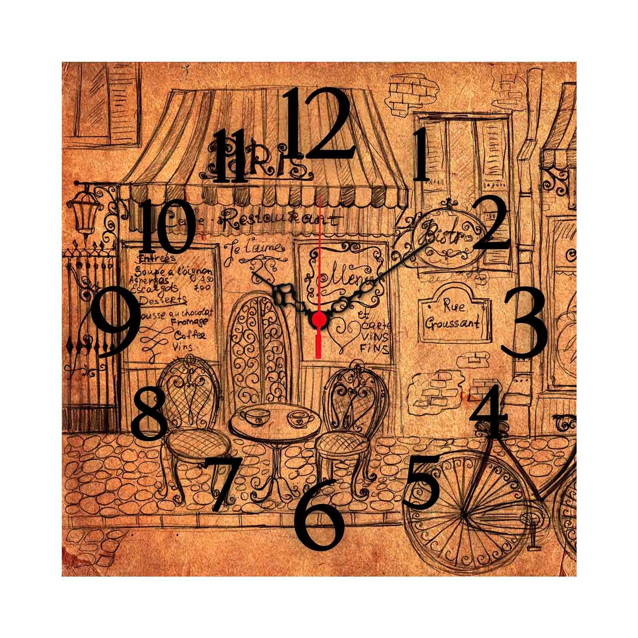 Ceas de perete, Msk-20, MDF, Dimensiune: 40 x 40 cm, Multicolor