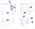 Birou, Retricy, Floating, 120x90x76.8 cm, PAL, Alb